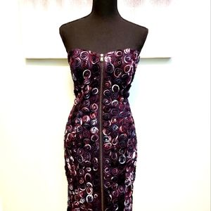 Rachel Roy Roses Zip Front purple/black dress